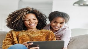 parent enjoying multi-factor authentication using online school registration